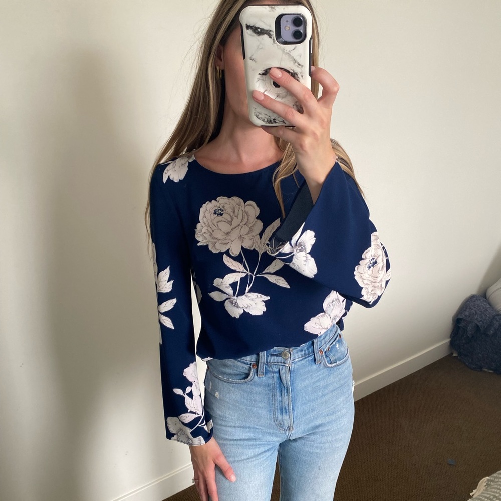 Dynamite - Blue Floral Blouse